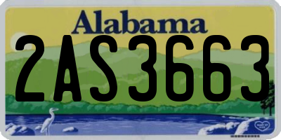 AL license plate 2AS3663