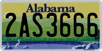 AL license plate 2AS3666