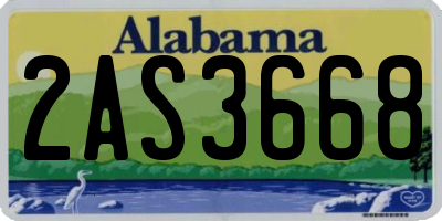 AL license plate 2AS3668