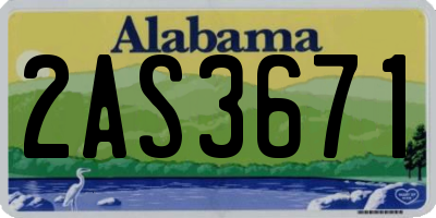 AL license plate 2AS3671