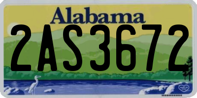 AL license plate 2AS3672