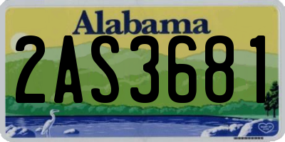 AL license plate 2AS3681