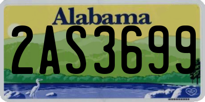 AL license plate 2AS3699