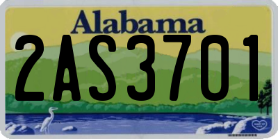 AL license plate 2AS3701