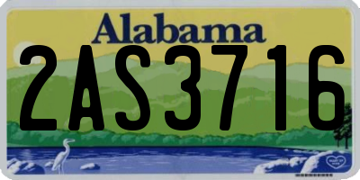 AL license plate 2AS3716