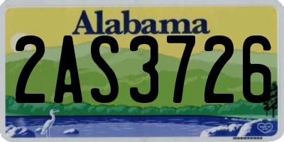 AL license plate 2AS3726