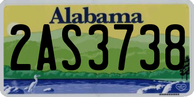 AL license plate 2AS3738