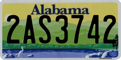 AL license plate 2AS3742