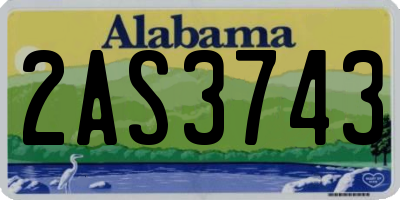 AL license plate 2AS3743
