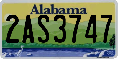 AL license plate 2AS3747