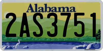 AL license plate 2AS3751