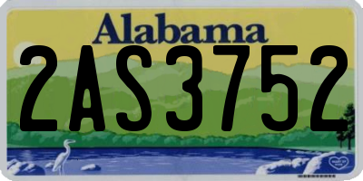 AL license plate 2AS3752