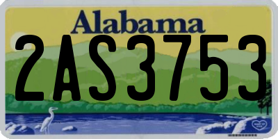 AL license plate 2AS3753