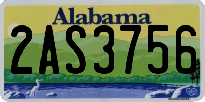 AL license plate 2AS3756