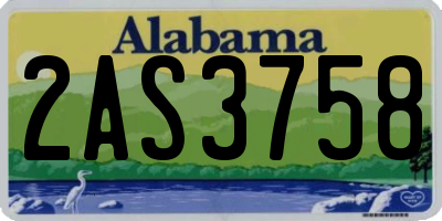 AL license plate 2AS3758