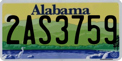 AL license plate 2AS3759