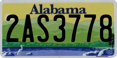 AL license plate 2AS3778