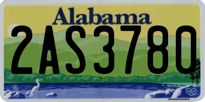 AL license plate 2AS3780