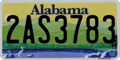 AL license plate 2AS3783