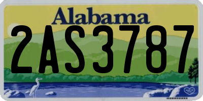 AL license plate 2AS3787