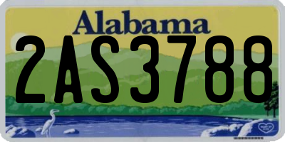 AL license plate 2AS3788
