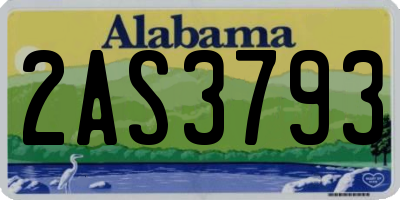 AL license plate 2AS3793
