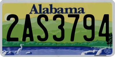 AL license plate 2AS3794