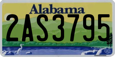 AL license plate 2AS3795