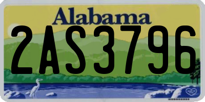 AL license plate 2AS3796