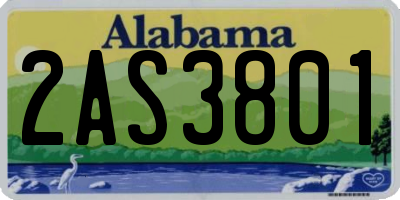 AL license plate 2AS3801