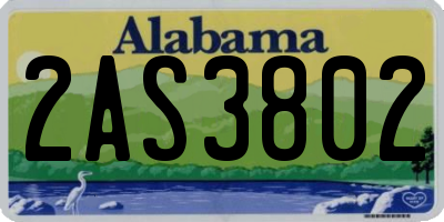 AL license plate 2AS3802