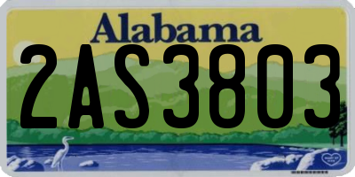 AL license plate 2AS3803