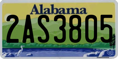AL license plate 2AS3805