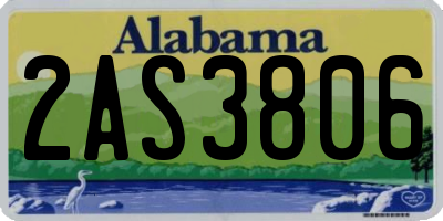 AL license plate 2AS3806