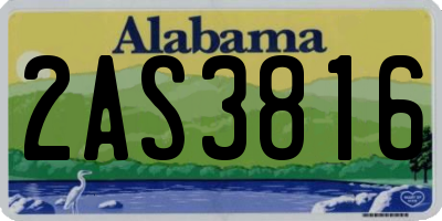 AL license plate 2AS3816