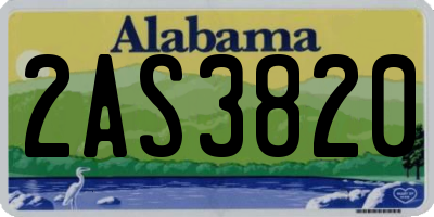AL license plate 2AS3820