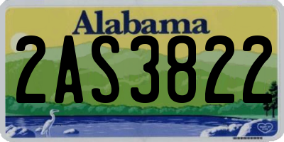 AL license plate 2AS3822