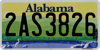 AL license plate 2AS3826