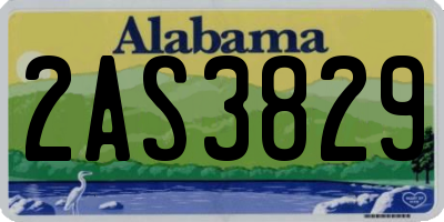 AL license plate 2AS3829