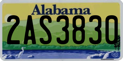 AL license plate 2AS3830