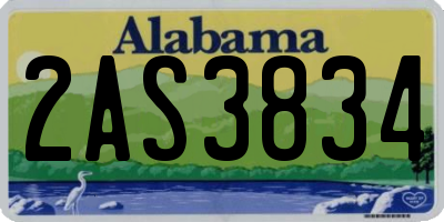AL license plate 2AS3834