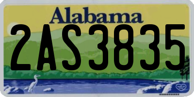 AL license plate 2AS3835