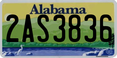 AL license plate 2AS3836