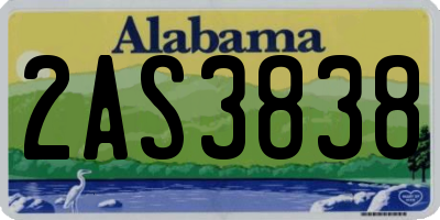 AL license plate 2AS3838