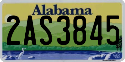 AL license plate 2AS3845