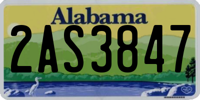 AL license plate 2AS3847