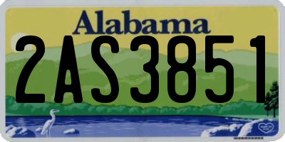 AL license plate 2AS3851