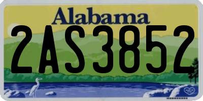 AL license plate 2AS3852