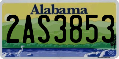 AL license plate 2AS3853