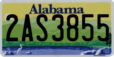 AL license plate 2AS3855
